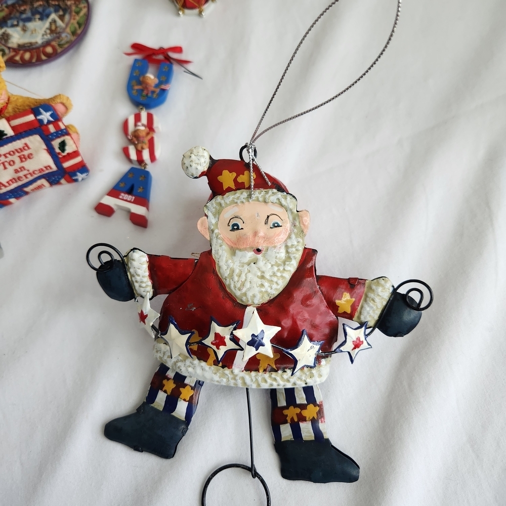 Ornaments Lot Of 17 Red White & Blue Blown Glass Vintage,Jim Shore,Kurt S Adler - Picture 9 of 16